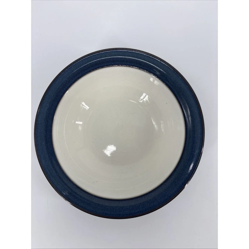 Denby Pottery Boston Blue Stoneware Soup Cereal Bowls England 7